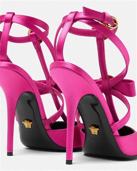 versace pink ribbon shoes